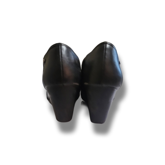 🌿LifeStride Women's 7.5M Soft System Womens Black Leather Wedge Booties - Picture 6 of 11